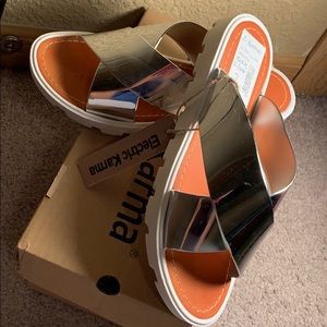 Silver new worn sandals